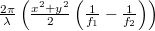\setbox0\hbox{$\frac{2\pi}{\lambda}\left(\frac{x^2+y^2}2\left( \frac 1{f_1}-\frac 1{f_2}\right)\right)$}% \message{//depth:\the\dp0//}% \box0%