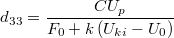 \[ d_{33} = \frac{CU_p}{F_0+k \left( U_{ki} - U_0 \right) }    \]