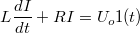 \[ L\frac{dI}{dt}+RI = U_o 1(t) \]