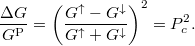\[ \frac{\Delta G}{G^\mathrm{P}}=\left(\frac{G^\uparrow-G^\downarrow}{G^\uparrow+G^\downarrow}\right)^2=P_c^2. \]