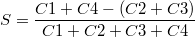 \[S=\frac{C1+C4-\left(C2+C3\right)}{C1+C2+C3+C4}\]