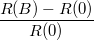 \[\frac{R(B)-R(0)}{R(0)}\]