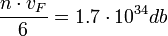  \frac{n \cdot v_F}{6} = 1.7 \cdot 10^{34} db 