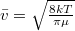 \setbox0\hbox{$\bar v=\sqrt{\frac{8kT}{\pi\mu}}$}% \message{//depth:\the\dp0//}% \box0%